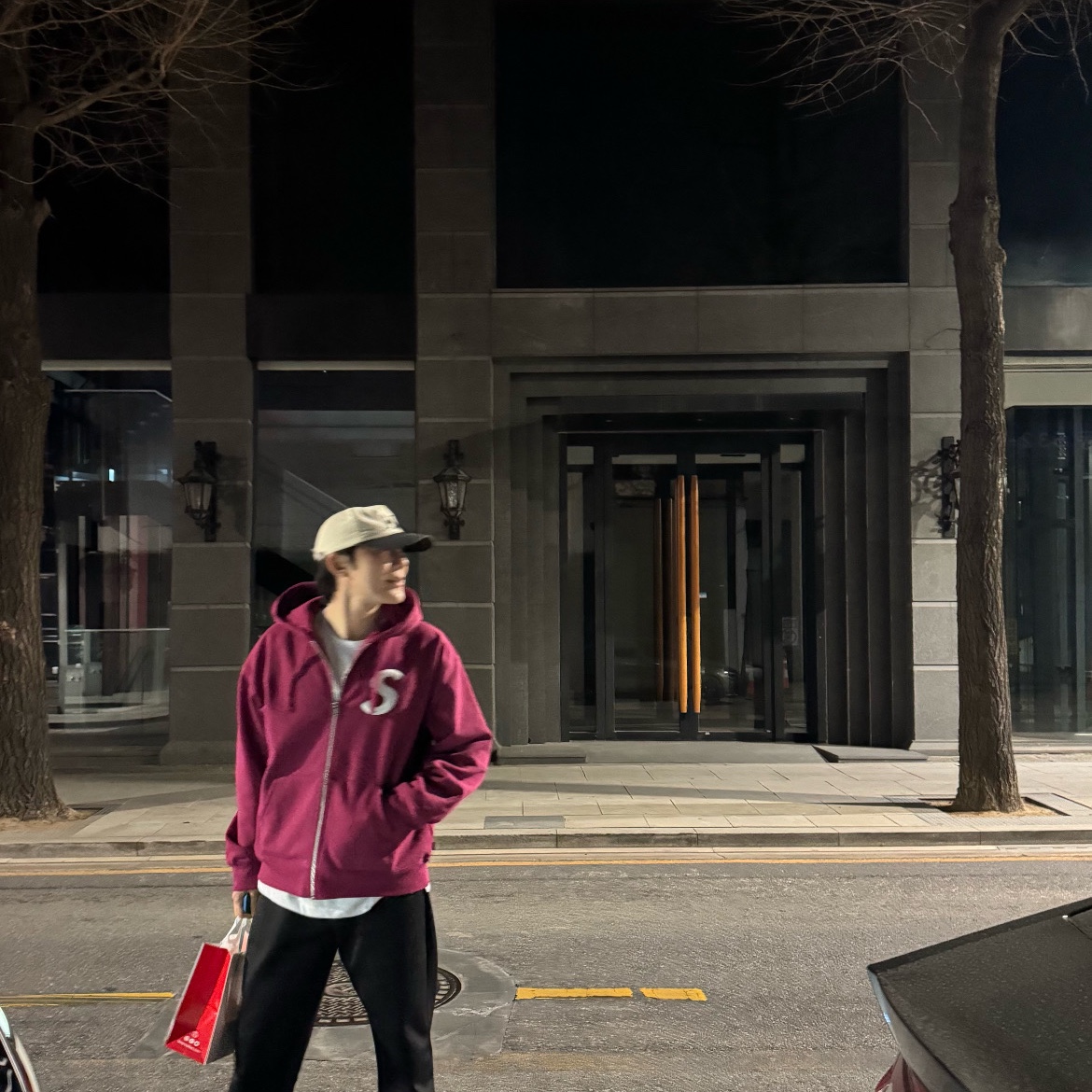 Supreme S Logo Zip Up Hooded Sweatshirt Raspberry - 25FW 착용 스타일