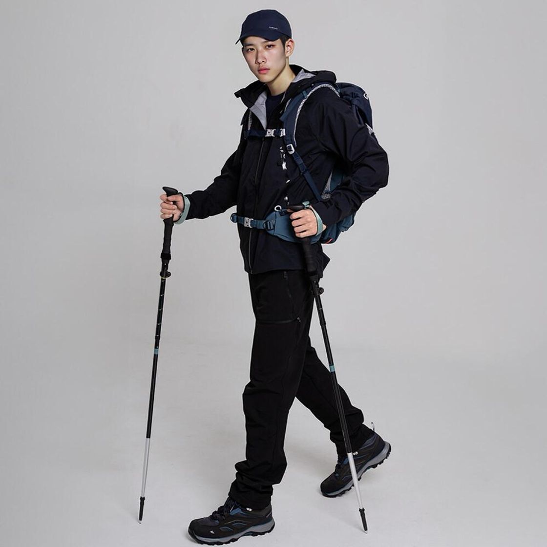데카트론 남성 경량 등산 방수 재킷 MH500 스모크 블랙(DECATHLON Men's Lightweight Hiking Waterproof Jacket MH500 Smoke Black) - 3