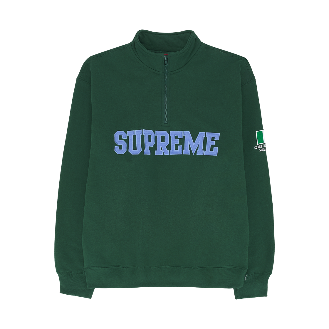 - Supreme Shop Flag Half Zip Pullover Dark Green Milan - 26SS