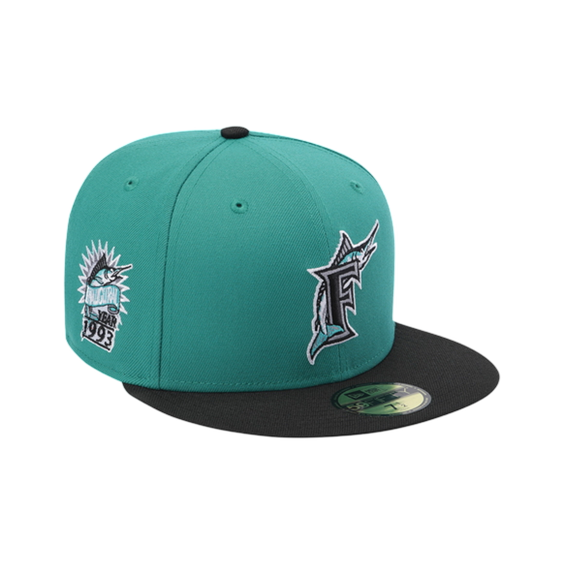 15131693 New Era MLB Cooperstown Miami Marlins Fitted Cap Northwest Green