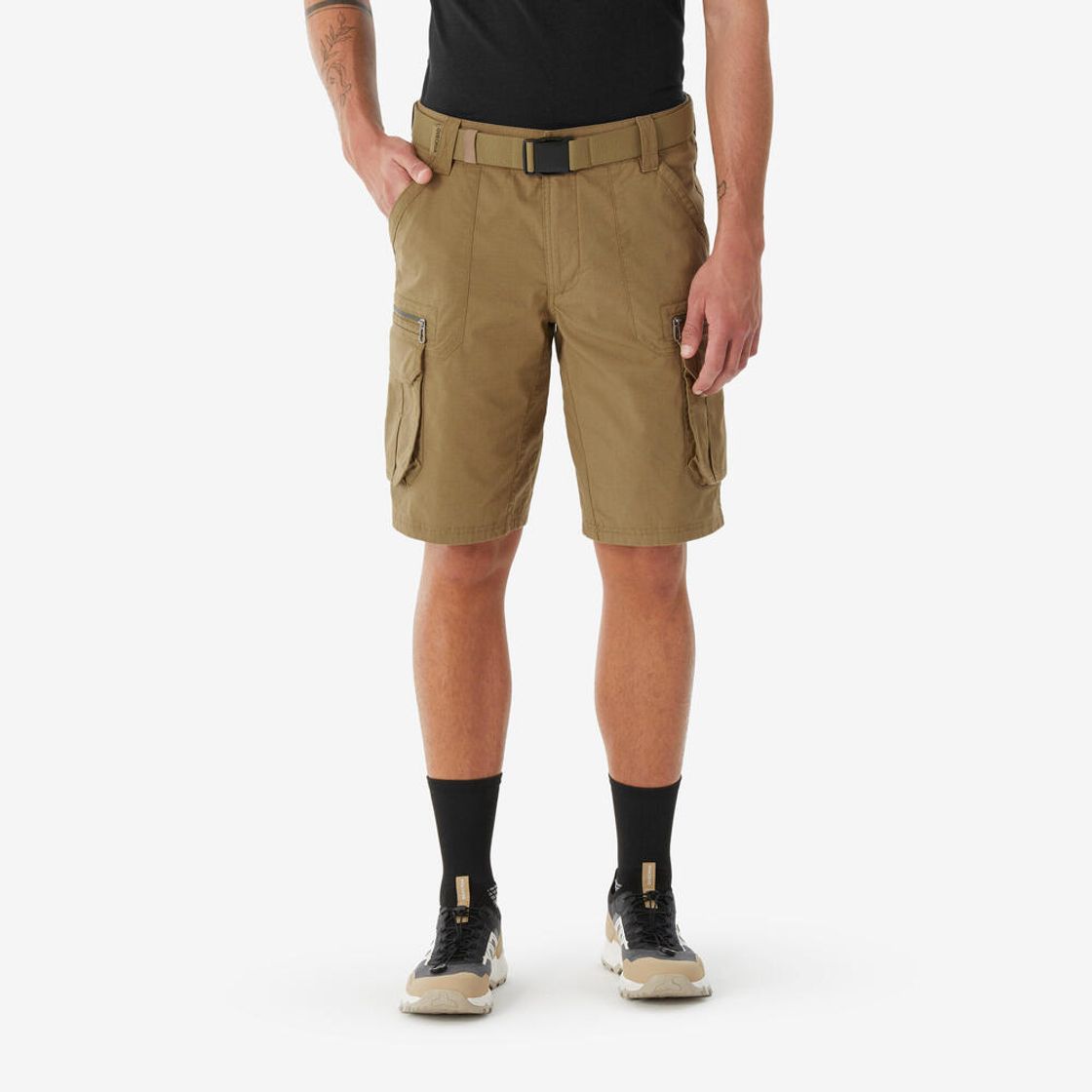 데카트론 남성 하이킹 카고 버뮤다 반바지 NH500 브론즈 브라운(DECATHLON Men's Hiking Cargo Bermuda Shorts NH500 Bronze Brown) - 8