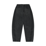 (W) Adidas Adilenium Season 3 Banana Fitted Washed Denim Pants Black - KR Sizing