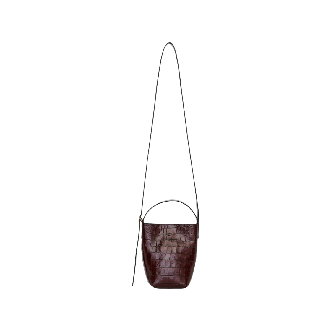 아르켓 레더 크로스바디백 다크 레드 포우 크로커다일(Arket Leather Crossbody Bag Dark Red Faux Crocodile)