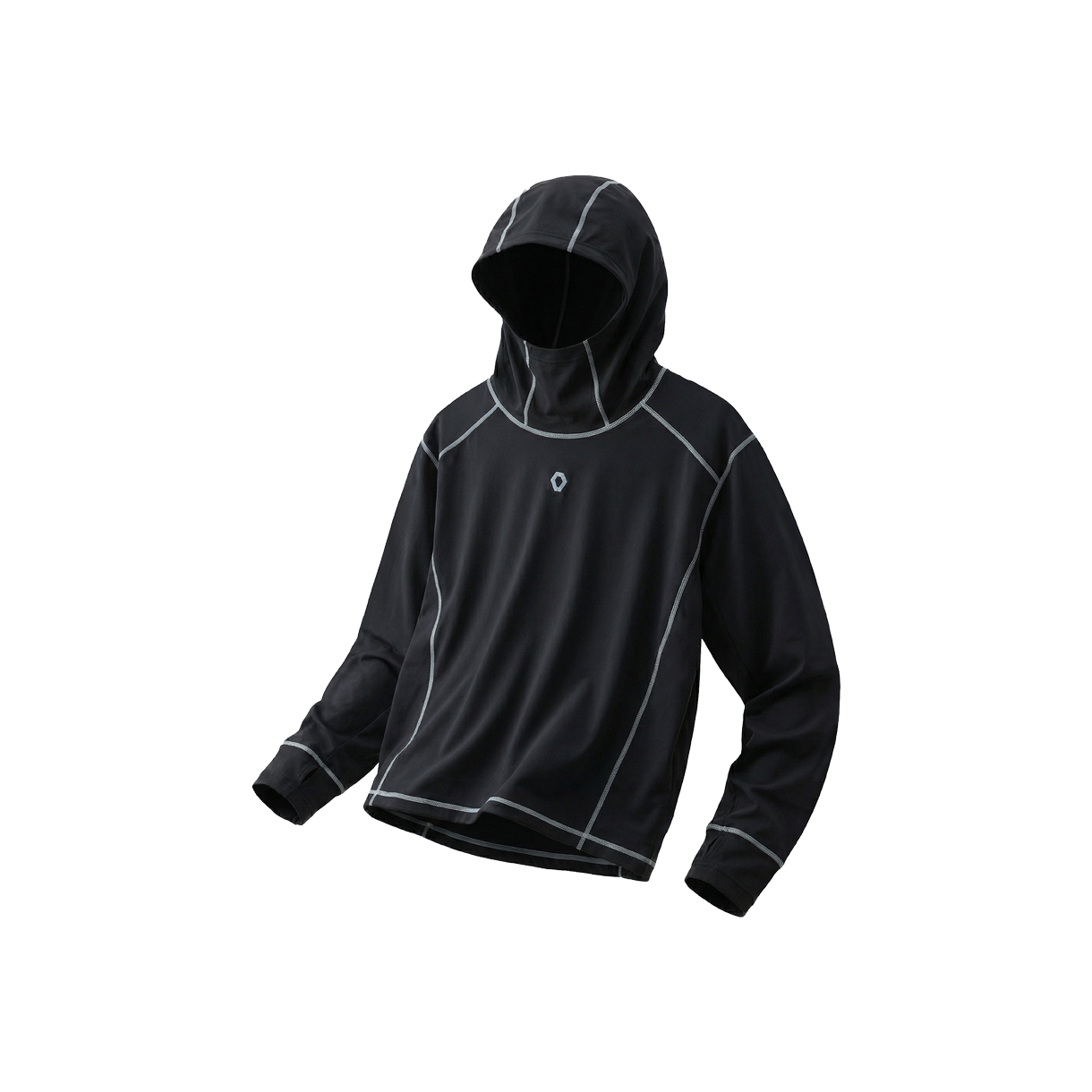 에프씨엠엠 스포츠 오버록 스티치 바라클라바 풀오버 후디 블랙(FCMM SPORT Overlock Stitch Balaclava Pullover Hoodie Black) - 1