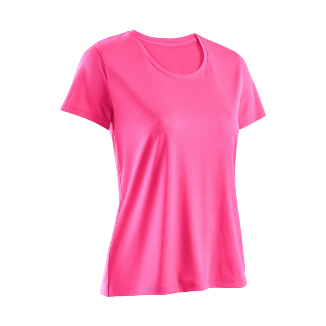 8817406 DECATHLON Women's Running Short-Sleeved T-Shirt Run Dry 100 Magenta Pink