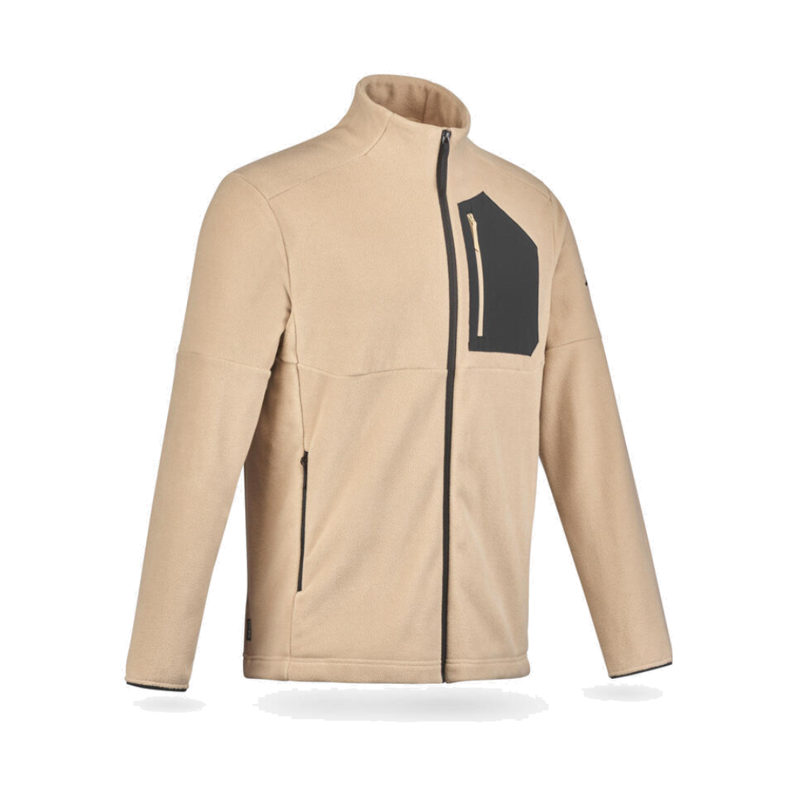 8917647 DECATHLON Men’s Mountain Hiking Full-Zip Pocket Fleece Jacket MH500 Cappuccino Beige