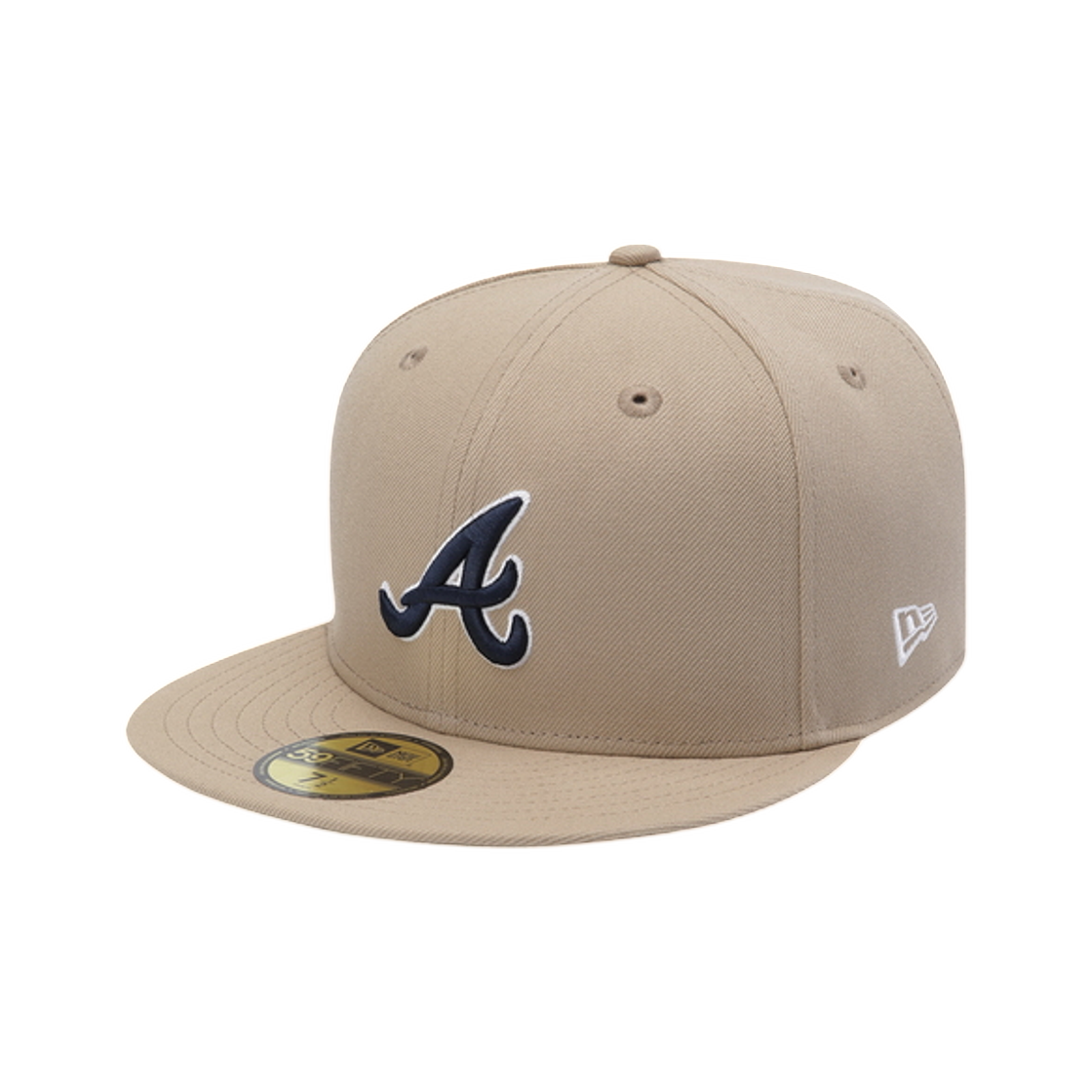 15131692 New Era MLB Atlanta Braves Outline Fitted Cap Camel