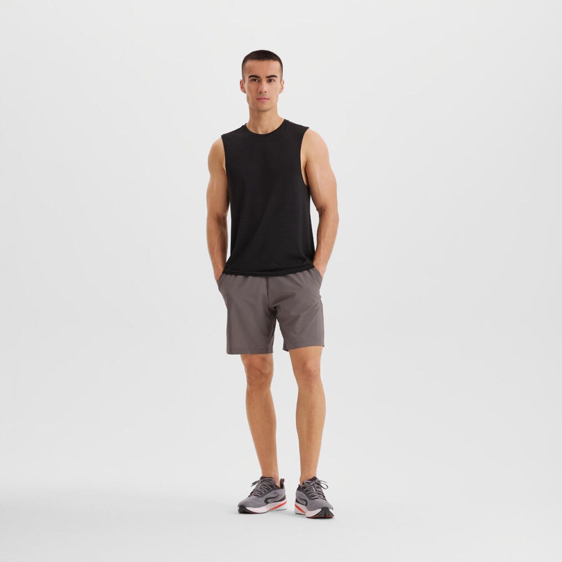 데카트론 남성 러닝 심리스 싱글렛 컴포트 500 스모크 블랙(DECATHLON Men's Running Seamless Singlet Comfort 500 Smoke Black) - 6