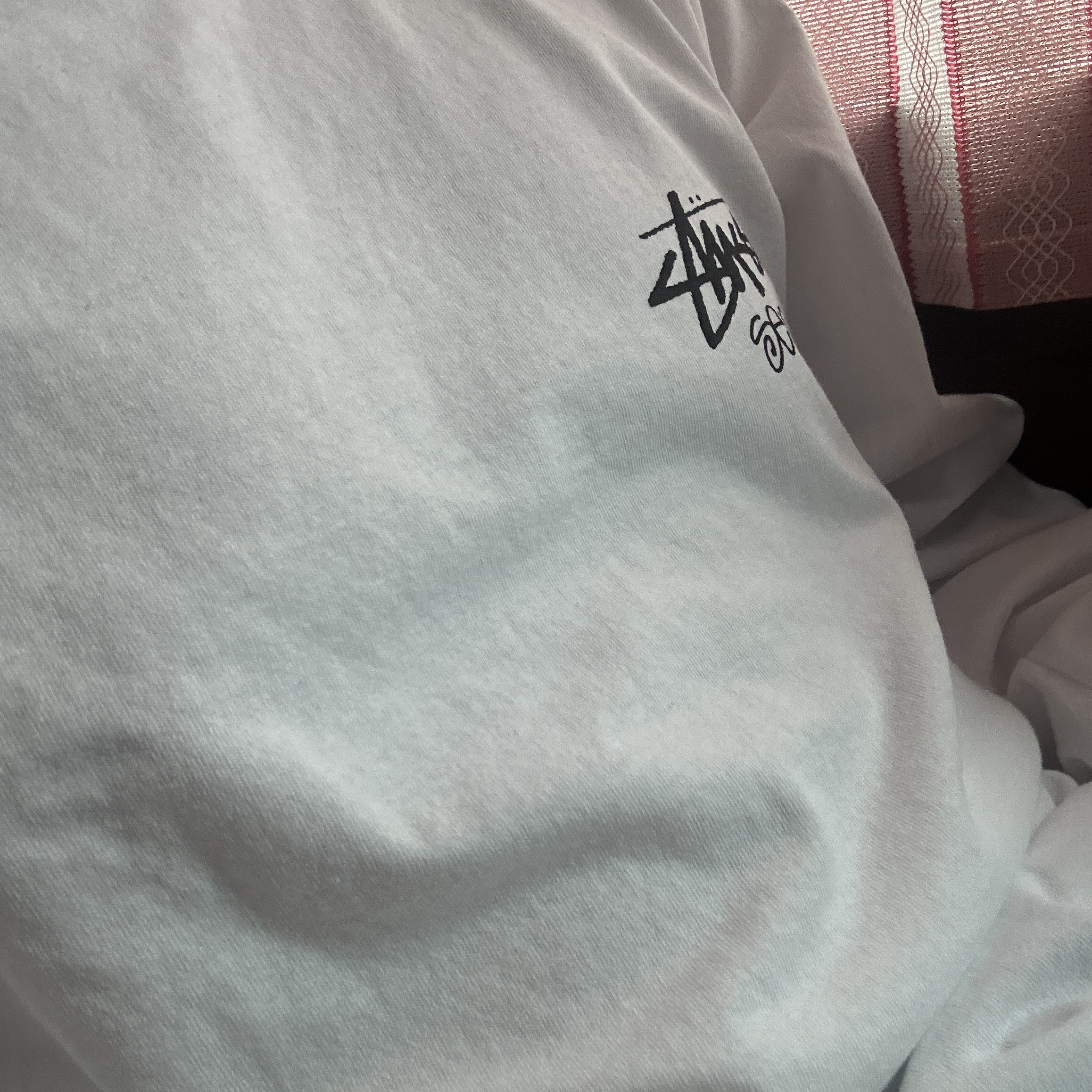 Stussy Stock Seoul LS T-Shirt White 착용 스타일
