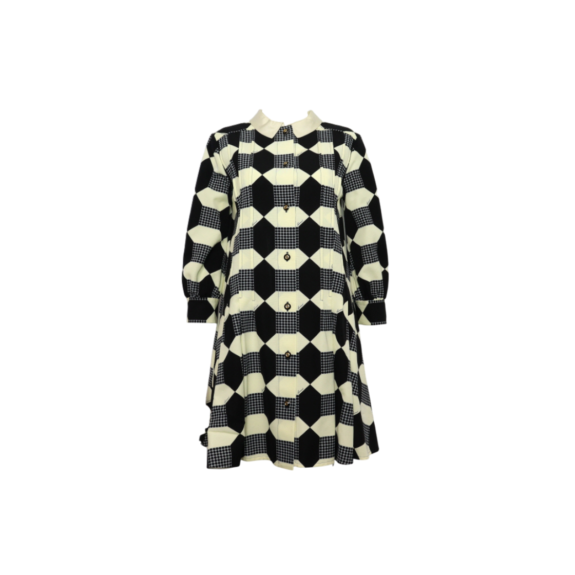 구찌 681386 옵티컬 프린트 실크 플리츠 여성 드레스 원피스aa62093(Gucci Optical Print Silk Pleated Dress) - 1