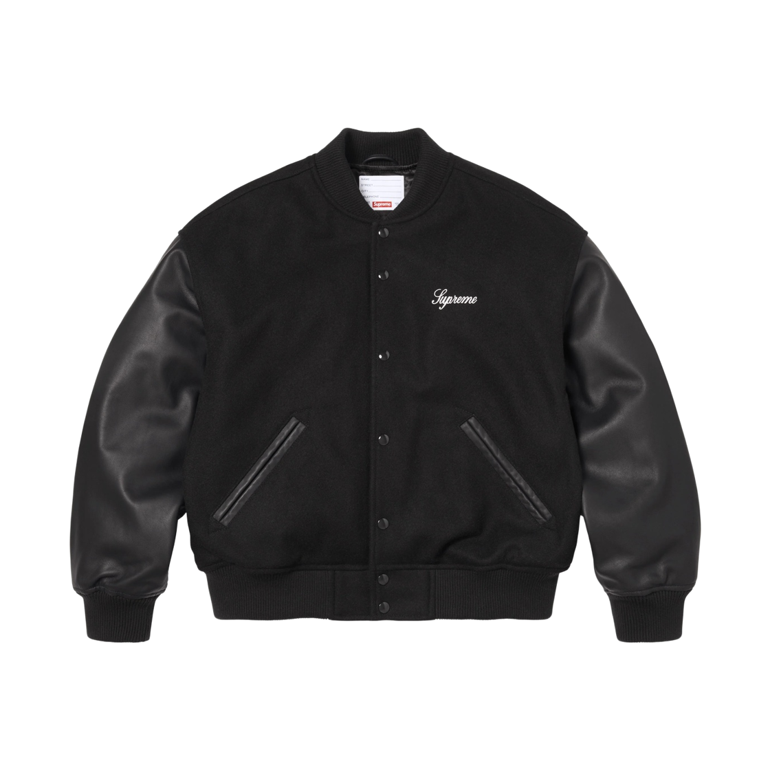 슈프림 크로스 바시티 자켓 블랙 - 26SS(Supreme Cross Varsity Jacket Black - 26SS) - 2