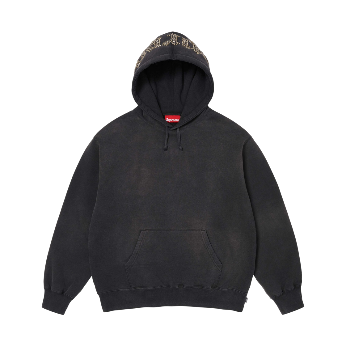- Supreme Overdyed Studded Hooded Sweatshirt Black - 26SS