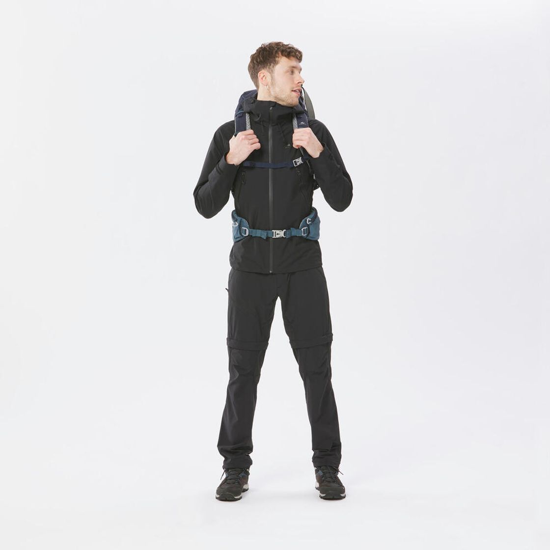 데카트론 남성 경량 등산 방수 재킷 MH500 스모크 블랙(DECATHLON Men's Lightweight Hiking Waterproof Jacket MH500 Smoke Black) - 4