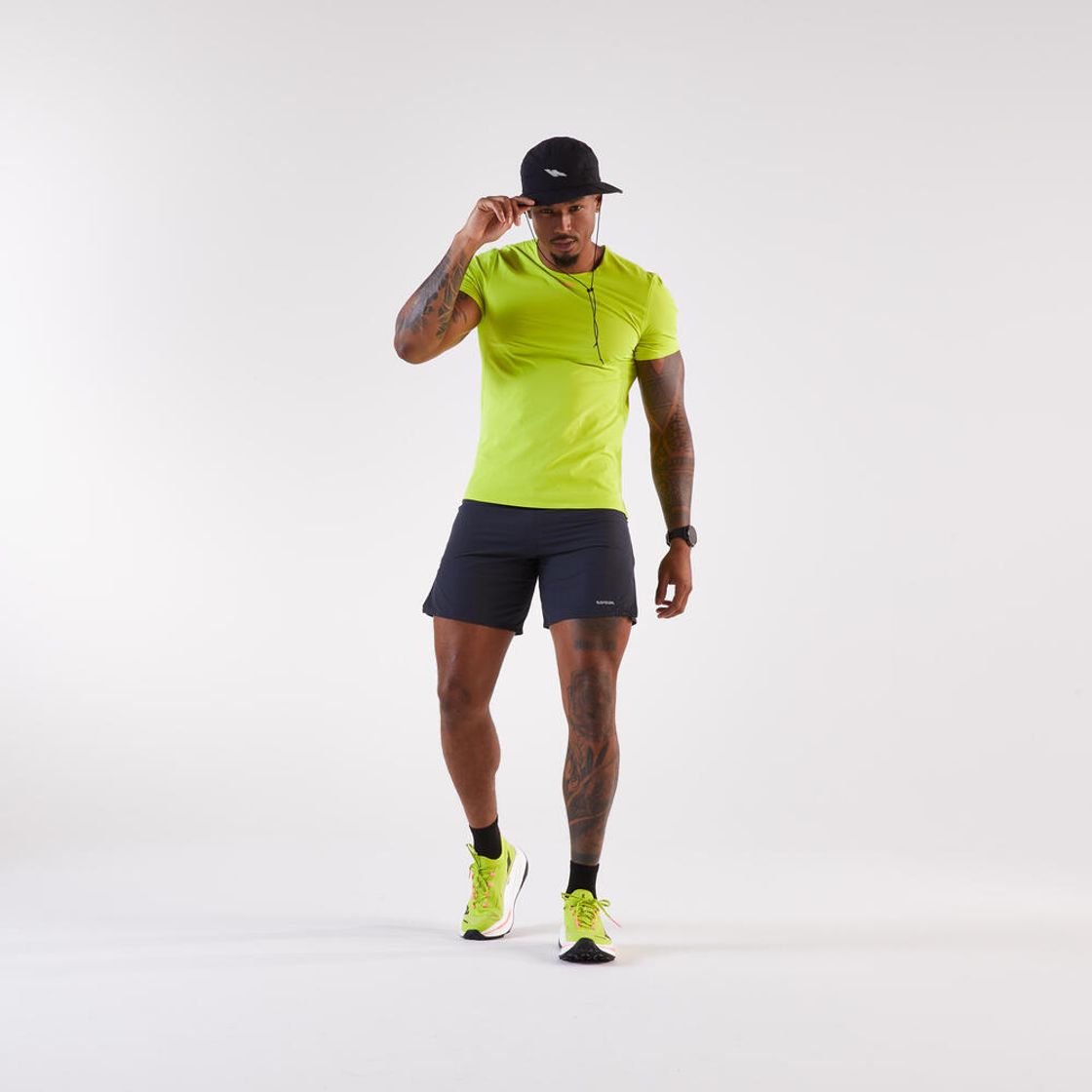 데카트론 남성 트레일러닝 경량 반팔 티 런 울트라 그래프 900 아니스 그린(DECATHLON Men's Trail Running Lightweight Short-Sleeved T-Shirt Run Ultra Graph 900 Anise Green) - 7