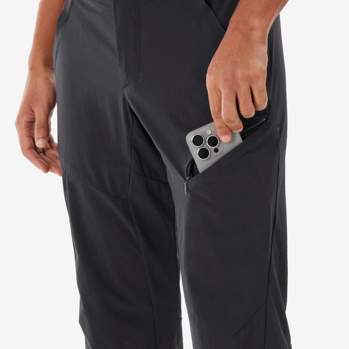 데카트론 남성 등산 바지 스트레치 MH500 스모크 블랙(DECATHLON Men's Hiking Trousers Stretch MH500 Smoke Black) - 5