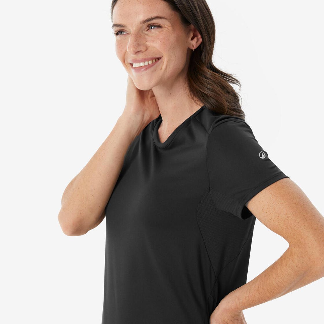 데카트론 여성 하이킹 반팔 티 MH100 스모크 블랙(DECATHLON Women's Hiking Short-Sleeved T-Shirt MH100 Smoked Black) - 4