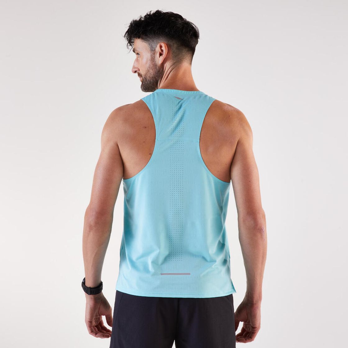 데카트론 남성 러닝 경량 싱글렛 900 울트라라이트 라군 블루(DECATHLON Men's Running Lightweight Singlet 900 Ultralight Lagoon Blue) - 2