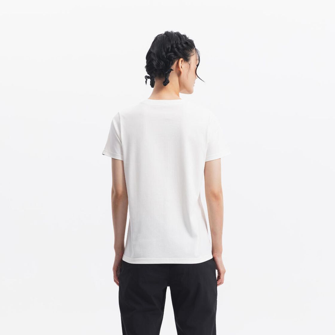 데카트론 여성 하이킹 반팔 티 NH500 코튼 화이트(DECATHLON Women's Hiking Short-Sleeved T-Shirt NH500 Cotton White) - 5