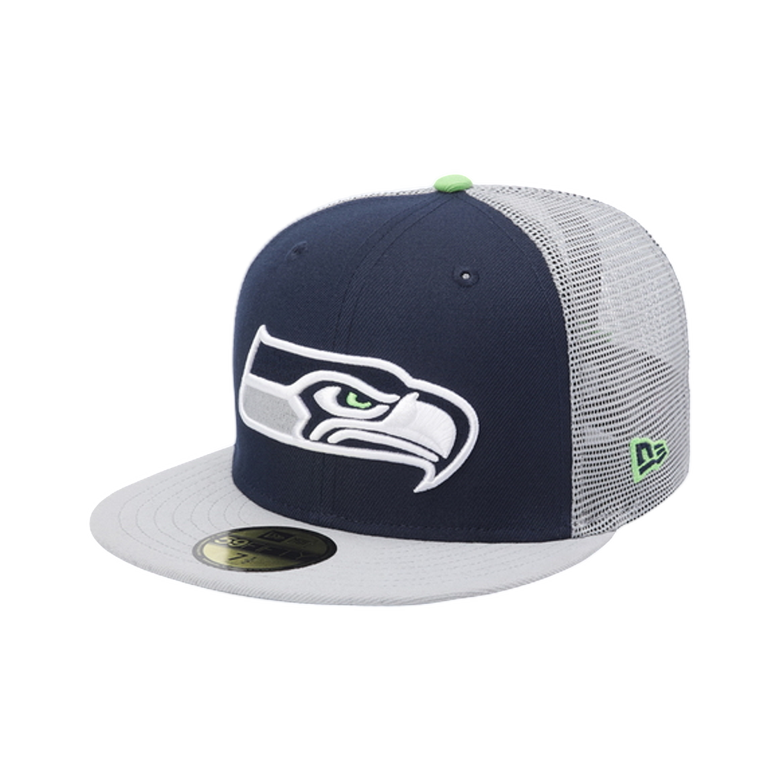 15131683 New Era NFL Seattle Seahawks Basic Mesh Fitted Cap Ocean Blue Dolphin Gray