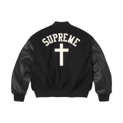 Supreme Cross Varsity Jacket Black - 26SS
