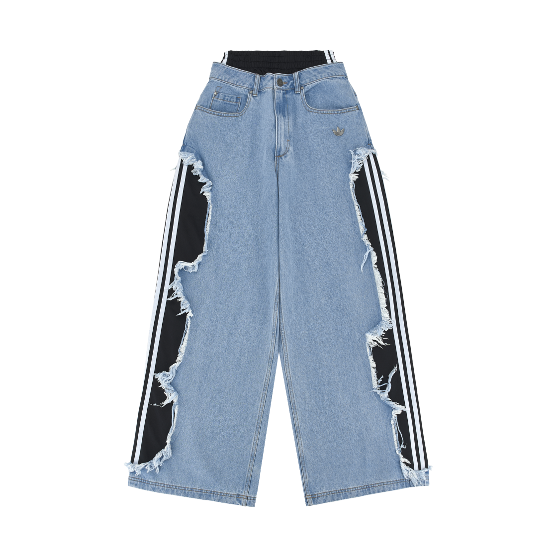 (W) 아디다스 아딜레늄 5.0 디컨스트럭티드 데님 팬츠 라이트 블루 - KR 사이즈((W) Adidas Adilenium 5.0 Deconstructed Denim Pants Light Blue - KR Sizing)