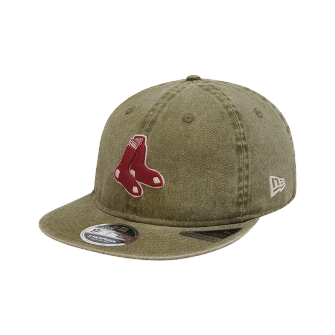 뉴에라 MLB 보스턴 레드삭스 피그먼트 워시드 레트로 크라운 스트랩백 카키(New Era MLB Boston Red Sox Pigment Washinged Retro Crown Strapback Khaki) - 1
