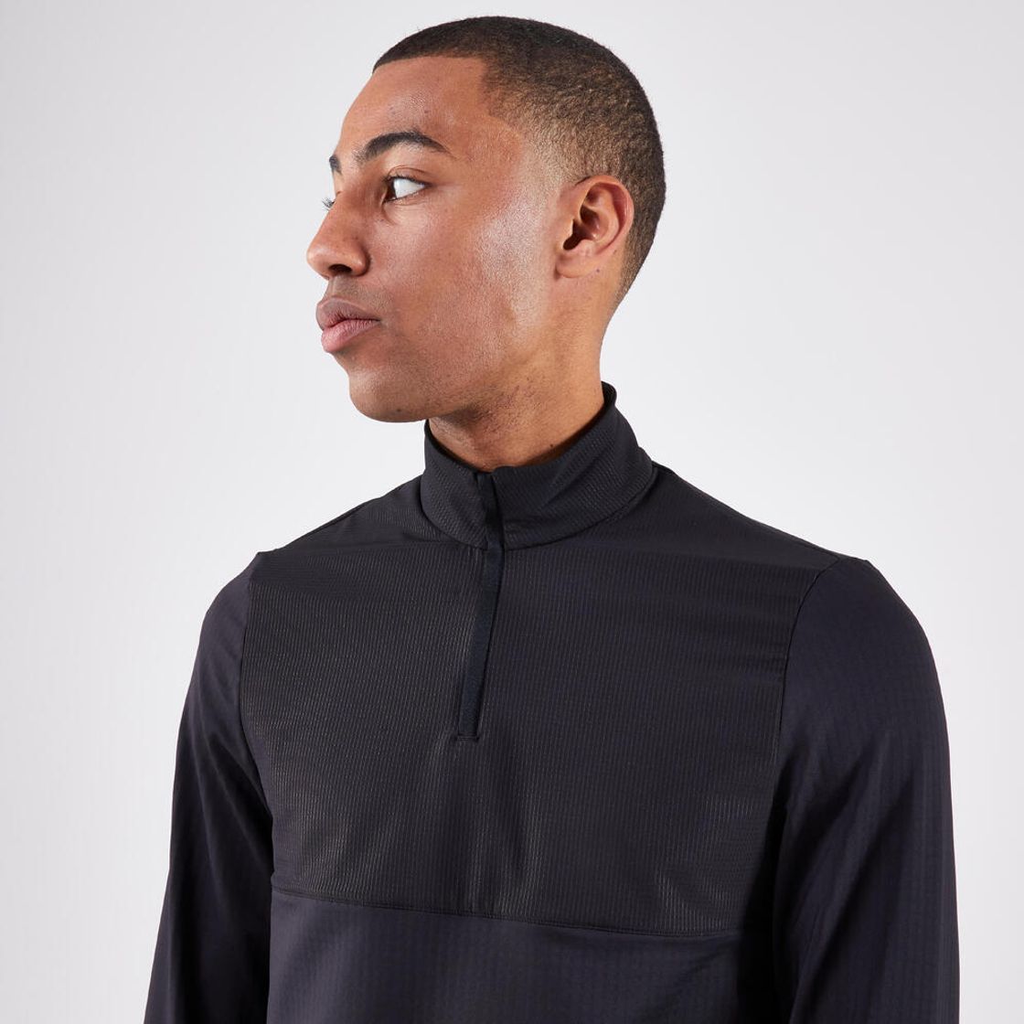 데카트론 남성 하프집 러닝 긴팔 티 런 웜 500 스모크 블랙(DECATHLON Men's Half-Zip Running Long-Sleeved T-Shirt Run Warm 500 Smoke Black) - 5