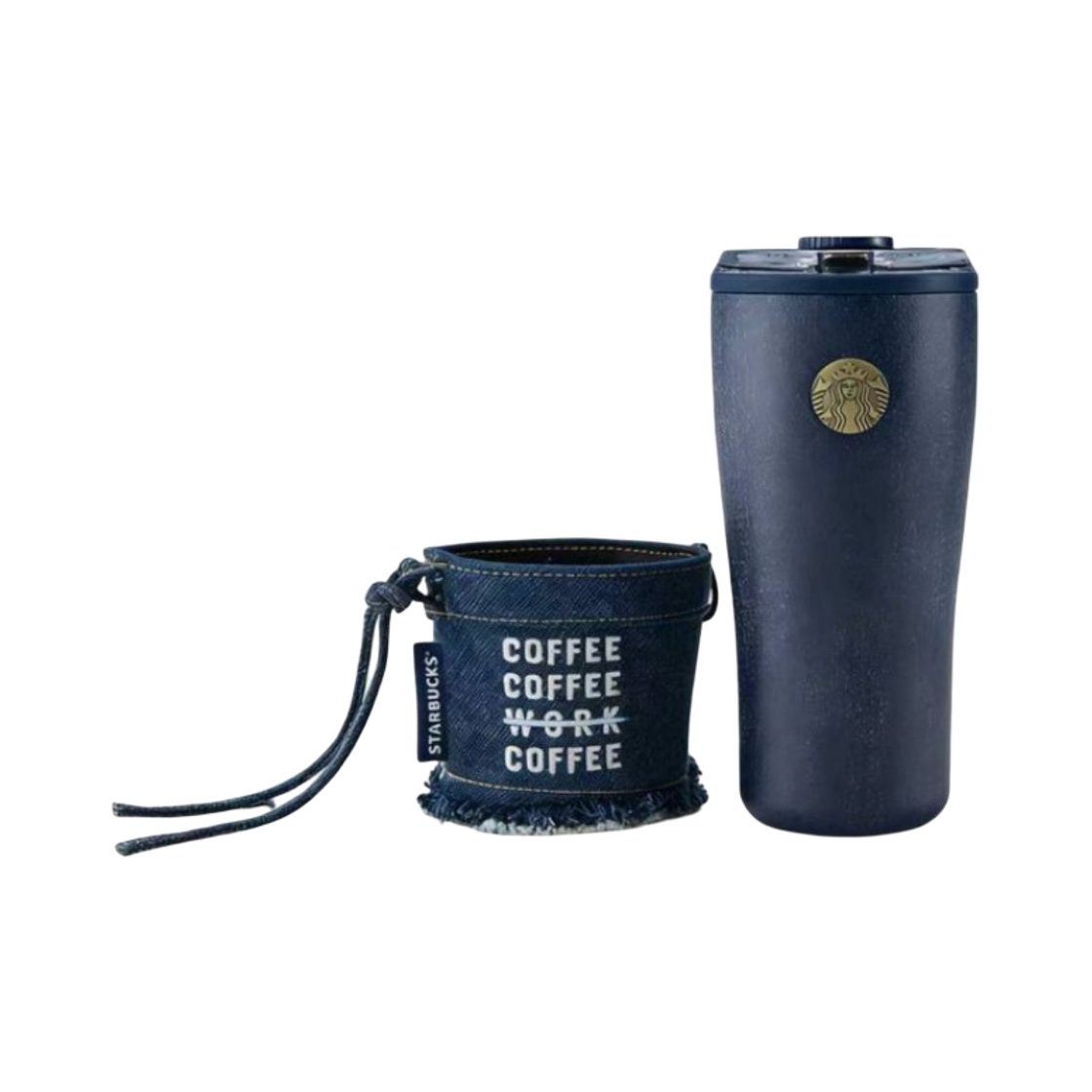 - Starbucks China 2026 Denim MD Denim Sleeve Holder Stainless Steel Tumbler 620ml