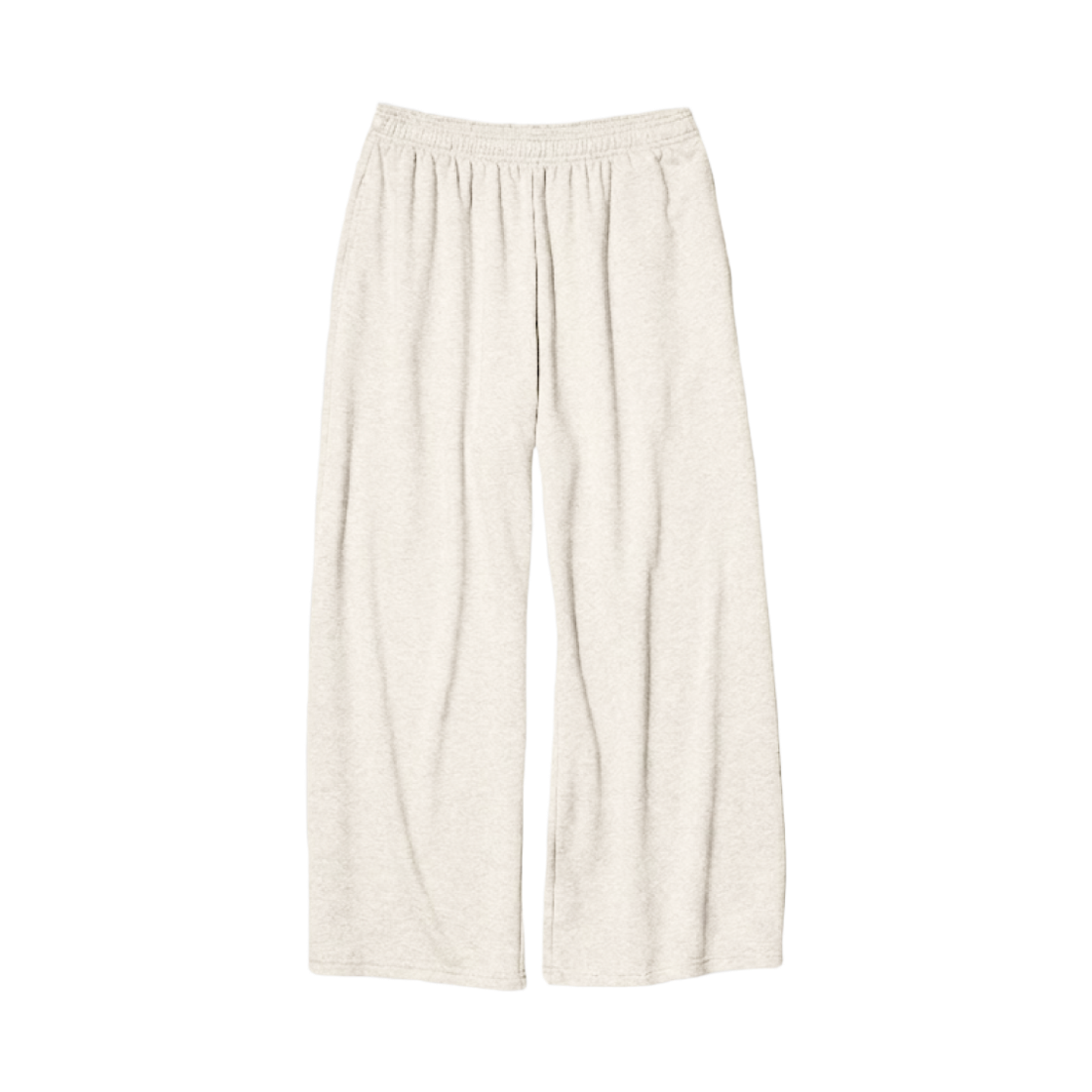 481248-01 (W) Uniqlo Wide Sweatpants Short Off White - JP