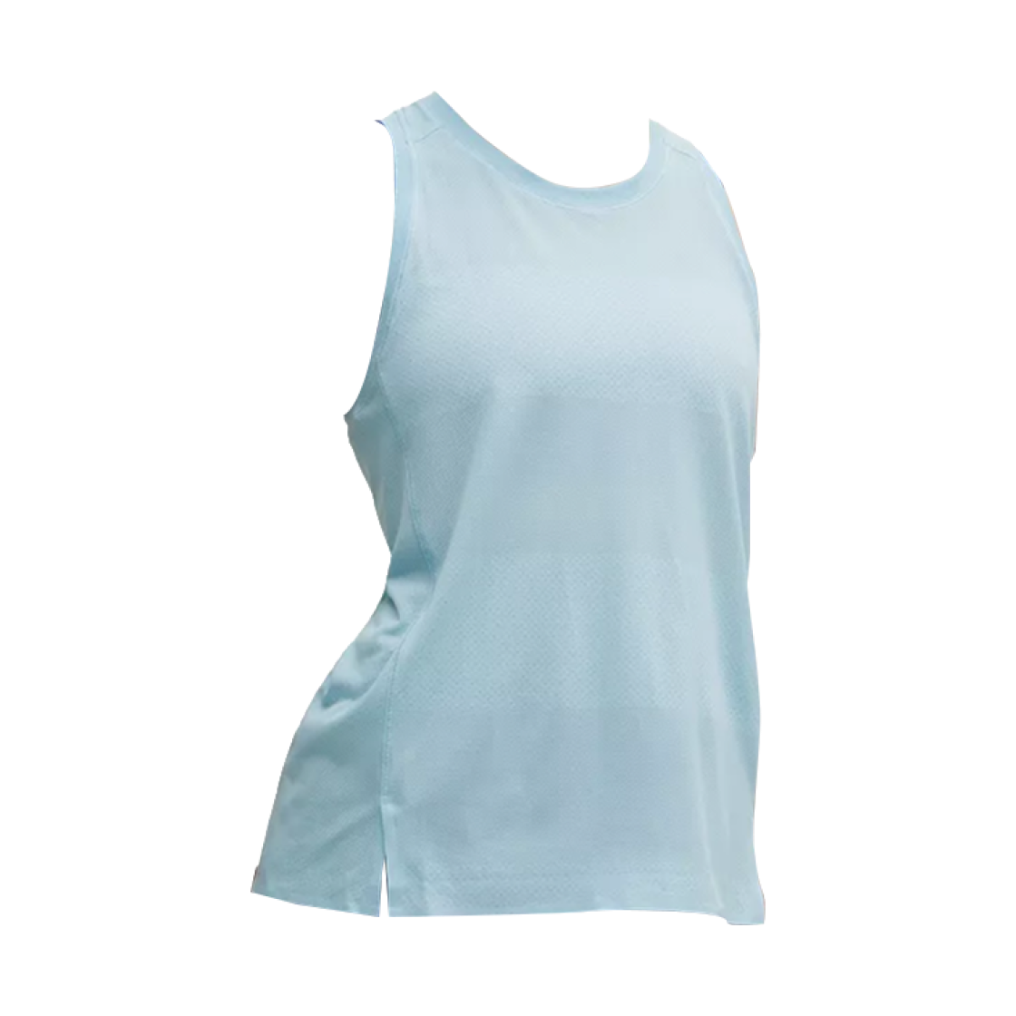 LW1FT6S (W) Lululemon Fast and Free Singlet Perforated Stripe Foam Cloud