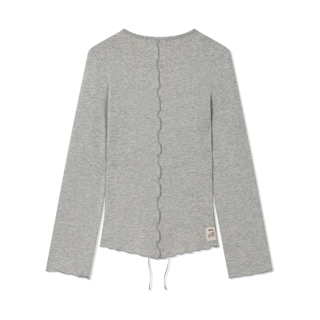 구월십일 에스닉 셔링 레이스 티셔츠 멜란지 그레이(Guwolsibil Ethnic Shirring Lace Top Melange Grey) - 2