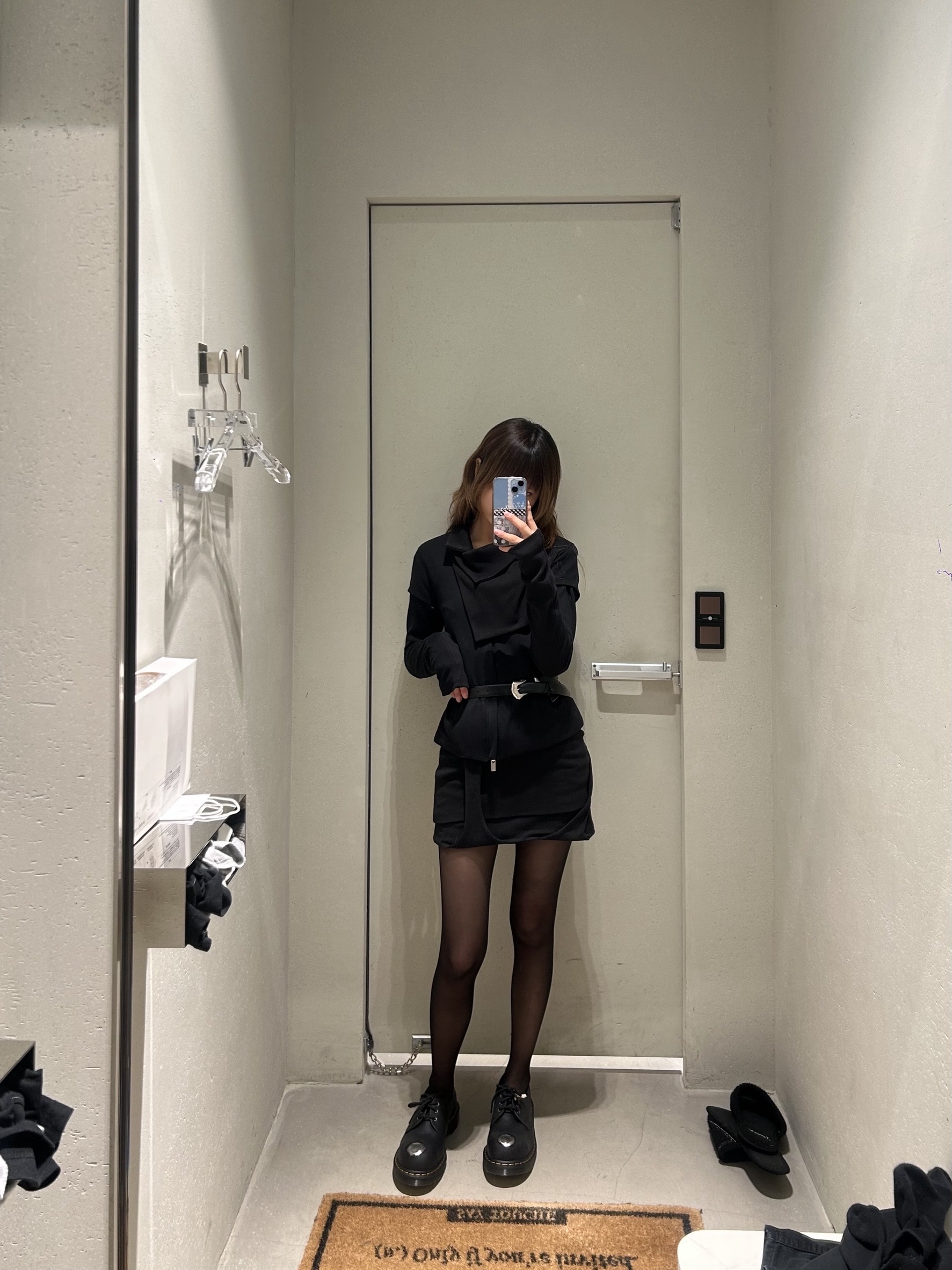 Nache Women Out In Mini Skort Black - 26SS, Nache Women 2-Way Slim Cotton Rider Jacket Black - 26SS 착용 스타일 - 2