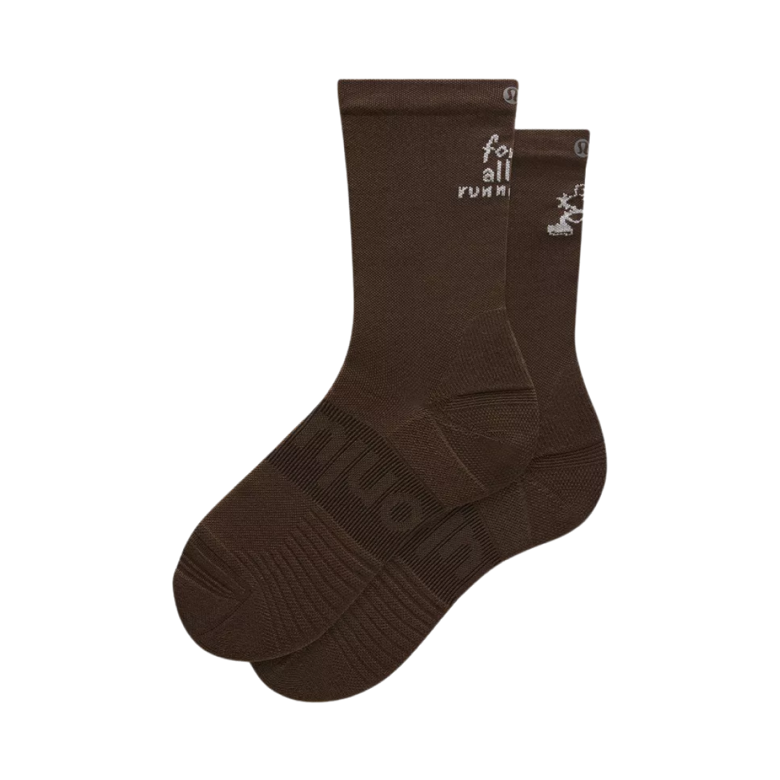 (W) 룰루레몬 파워 스트라이드 크루 삭스 런 클라우드 월넛 크런치 라이트 아이보리((W) Lululemon Power Stride Crew Sock Run Cloud Walnut Crunch Light Ivory) - 1