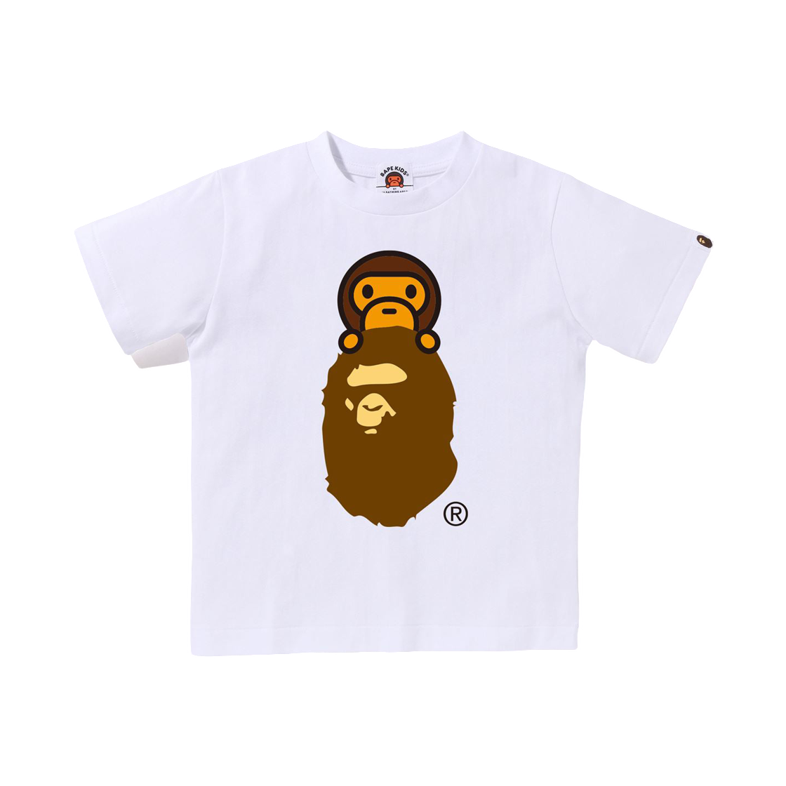 (키즈) 베이프 마일로 온 에이프 헤드 티셔츠 화이트((Kids) BAPE Milo On Ape Head T-Shirt White) - 1