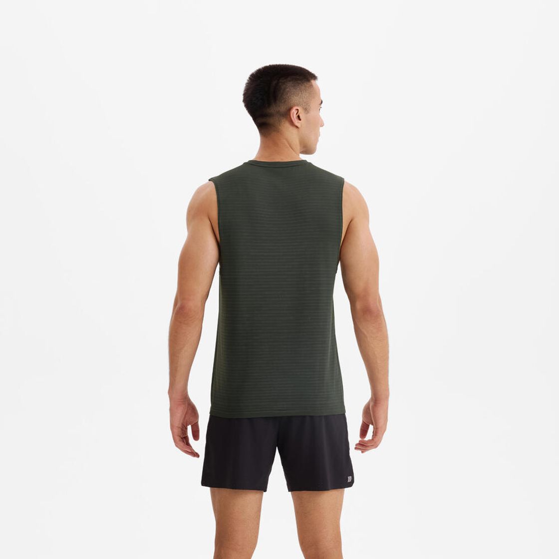 데카트론 남성 러닝 심리스 싱글렛 런 컴포트 500 스모크 그린(DECATHLON Men's Running Seamless Singlet Run Comfort 500 Smoke Green) - 7
