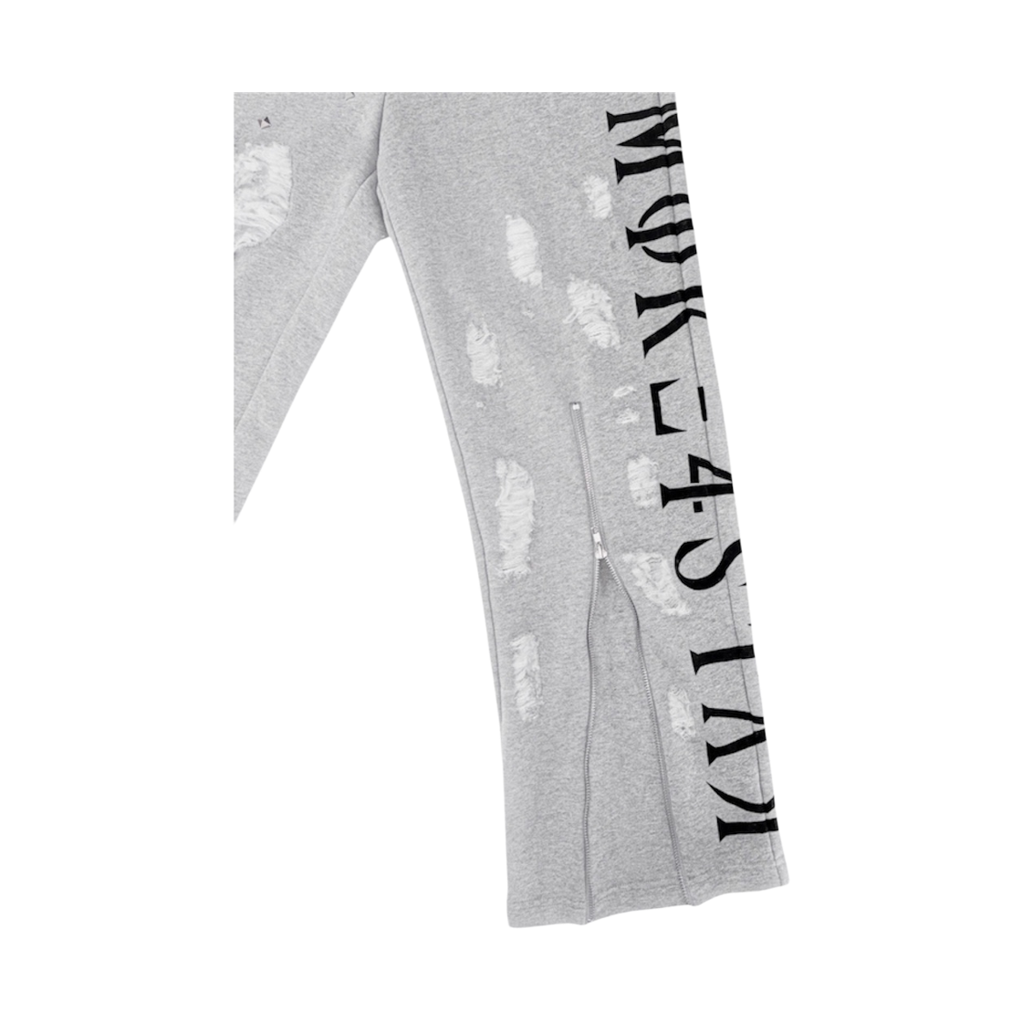 스모크어스타 디스트로이드 버티컬 로고 스웨트팬츠 그레이(Smokeastar Destroyed Vertical Logo Sweatpants Grey) - 3