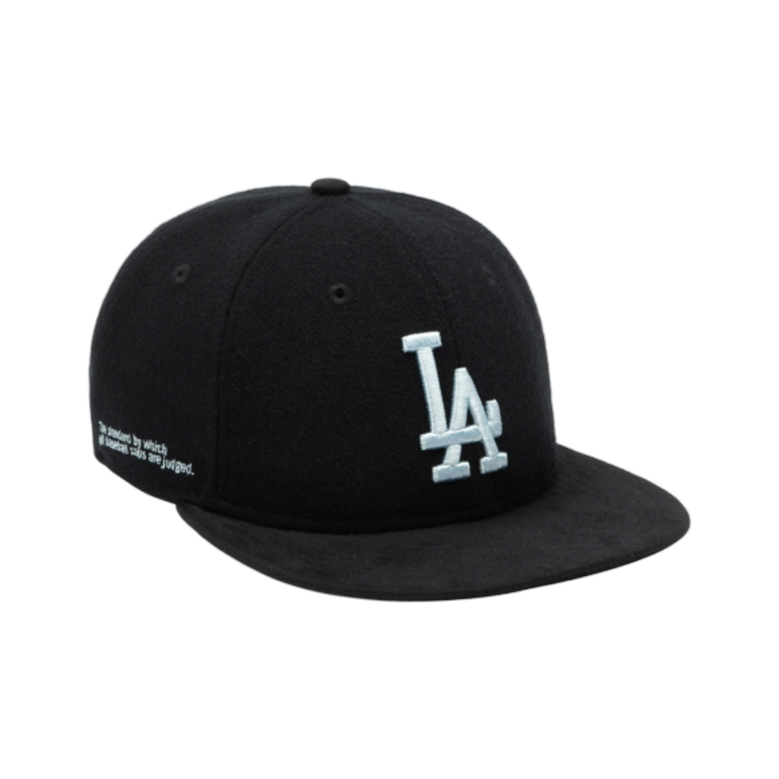 14667633 New Era MLB LA Dodgers Melton Suede Leather Snap Retro Crown Strapback Black