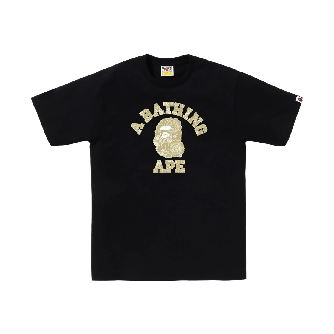 - BAPE Japanese Indigo Art Camo College T-Shirt Black Beige
