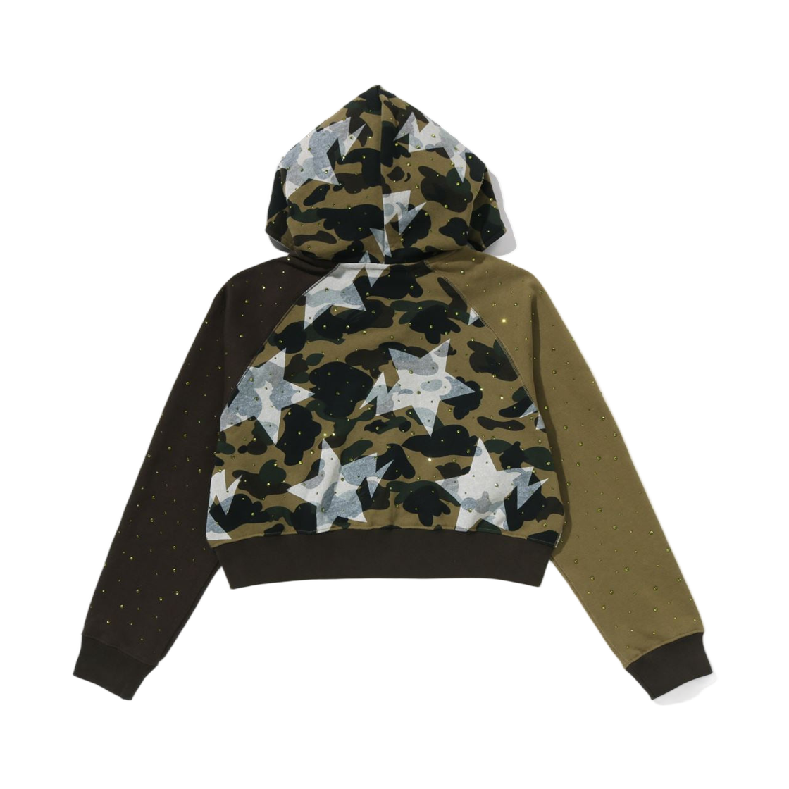 (W) 베이프 스타 오버 프린트 퍼스트 카모 크리스탈 스톤 컬리지 풀 집 후드 그린((W) BAPE Sta Over Print 1st Camo Crystal Stone College Full Zip Hoodie Green) - 2