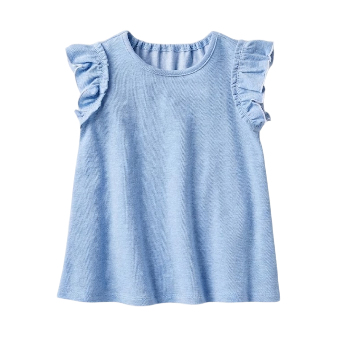 481794-63 (Kids) Uniqlo Airism Frill Cotton Crew Neck T-Shirt Blue - JP