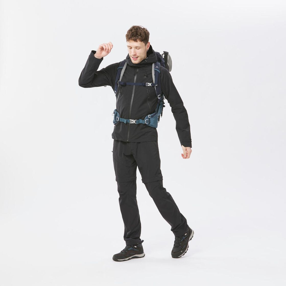 데카트론 남성 경량 등산 방수 재킷 MH500 스모크 블랙(DECATHLON Men's Lightweight Hiking Waterproof Jacket MH500 Smoke Black) - 5