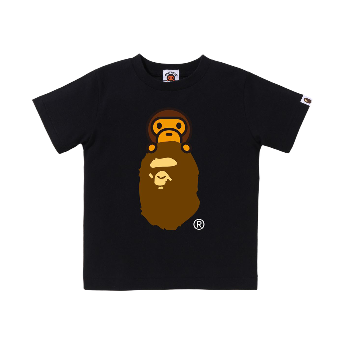 - (Kids) BAPE Milo On Ape Head T-Shirt Black