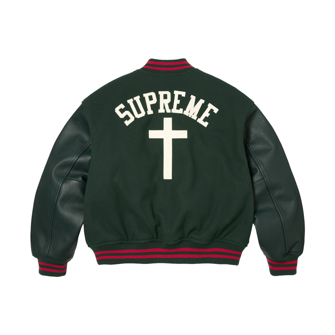 슈프림 크로스 바시티 자켓 다크 그린 - 26SS(Supreme Cross Varsity Jacket Dark Green - 26SS) - 1