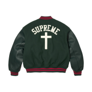Supreme Cross Varsity Jacket Dark Green - 26SS