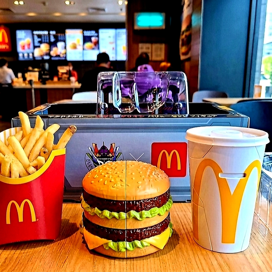 McDonald's x Evangelion Value Set Figure 착용 스타일