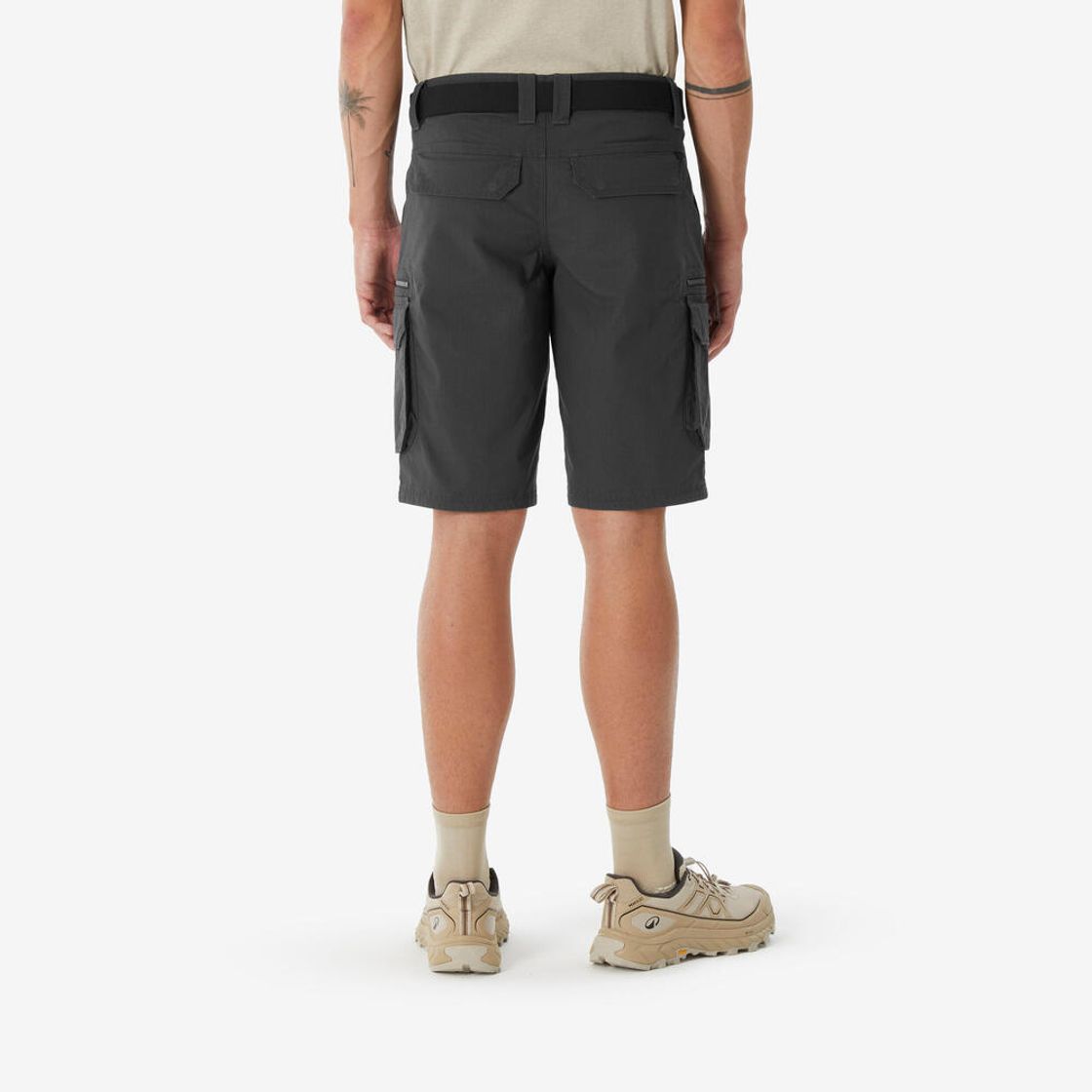 데카트론 남성 하이킹 카고 버뮤다 반바지 NH500 카본 그레이(DECATHLON Men's Hiking Cargo Bermuda Shorts NH500 Carbon Grey) - 3