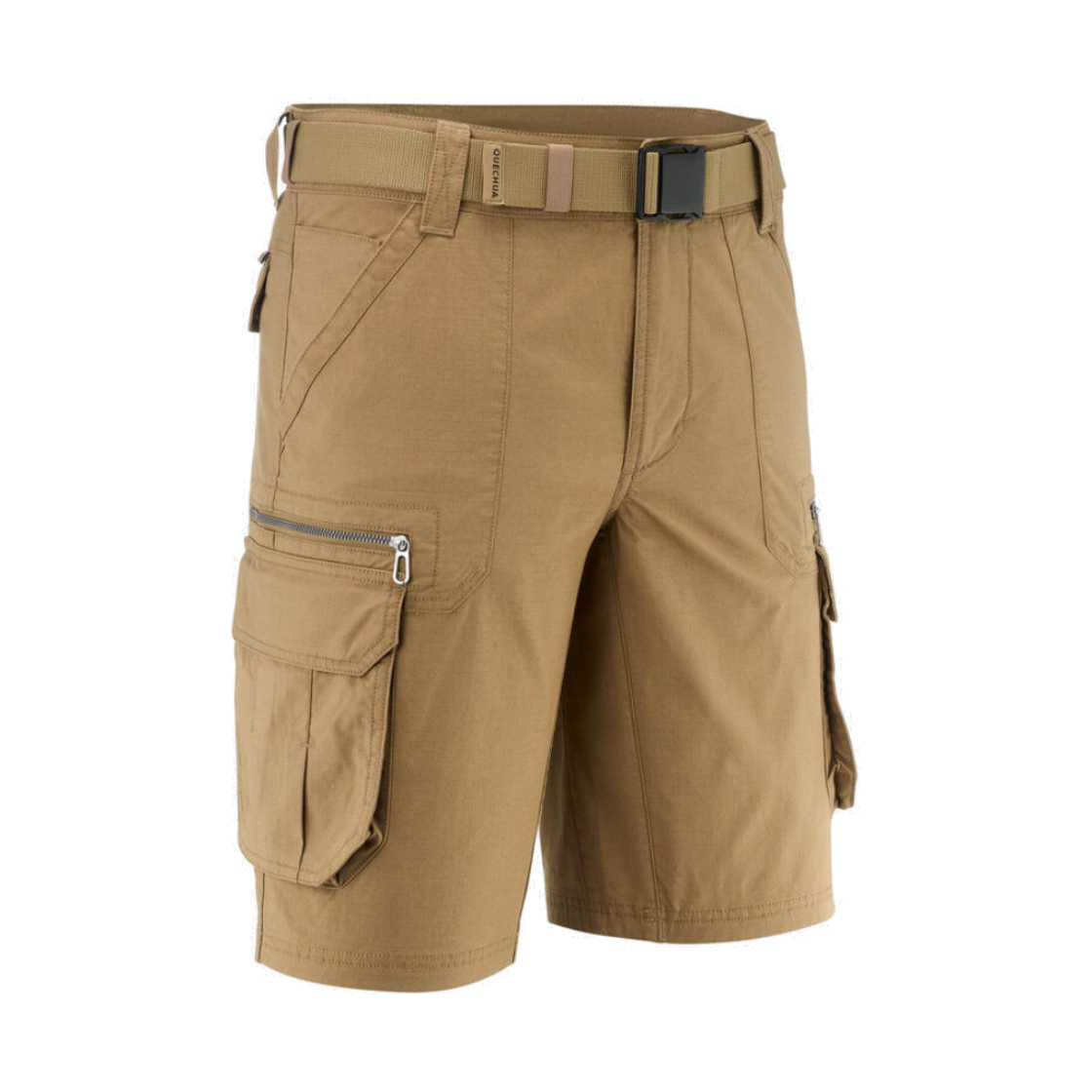 8919764 DECATHLON Men's Hiking Cargo Bermuda Shorts NH500 Bronze Brown