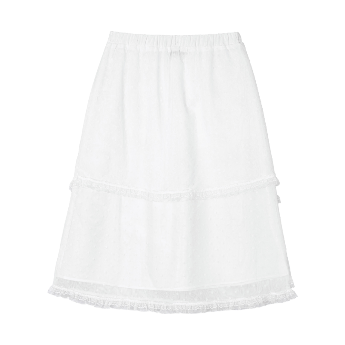 구월십일 4단 티어드 레이스 스커트 화이트(Guwolsibil Four-Tiered Lace Skirt White) - 2