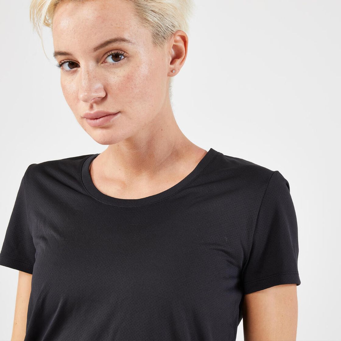 데카트론 여성 러닝 반팔 티 런 드라이 100 스모크 블랙(DECATHLON Women's Running Short-Sleeved T-Shirt Run Dry 100 Smoke Black) - 4