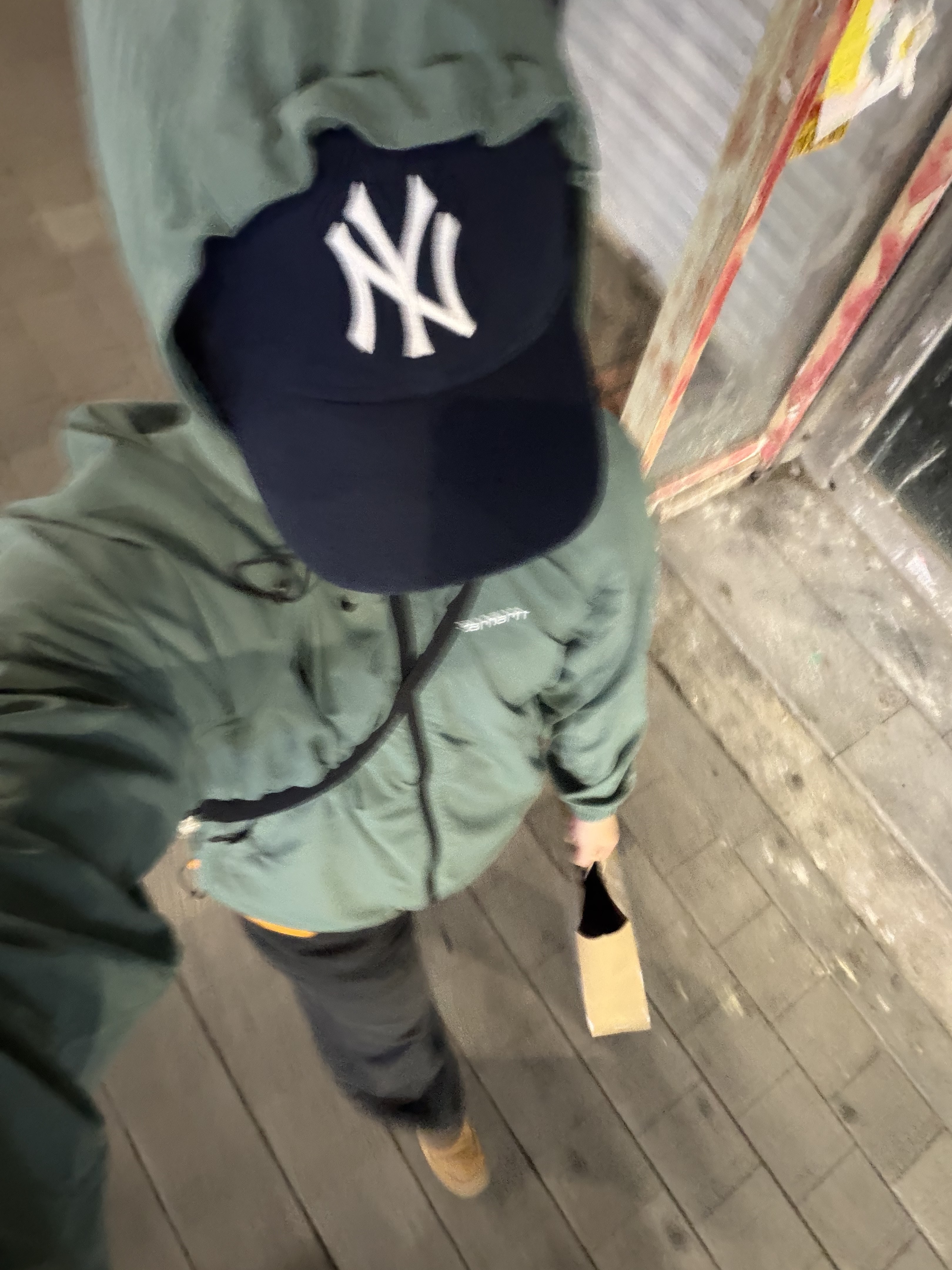 47 Brand New York Yankees Clean Up Navy, (W) Nike Air Force 1 '07 WB Flax Wheat 착용 스타일 - 2